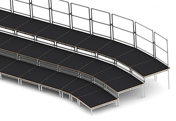 customised stage system with angled modular staging 