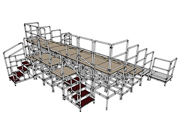 bespoke modular staging with custom shaped modules